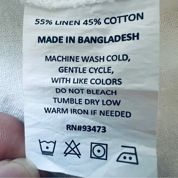 PURE AMICI Linen Cotton Wide Leg Pants Pockets White Drawstring Size Medium NWT - Picture 5 of 10